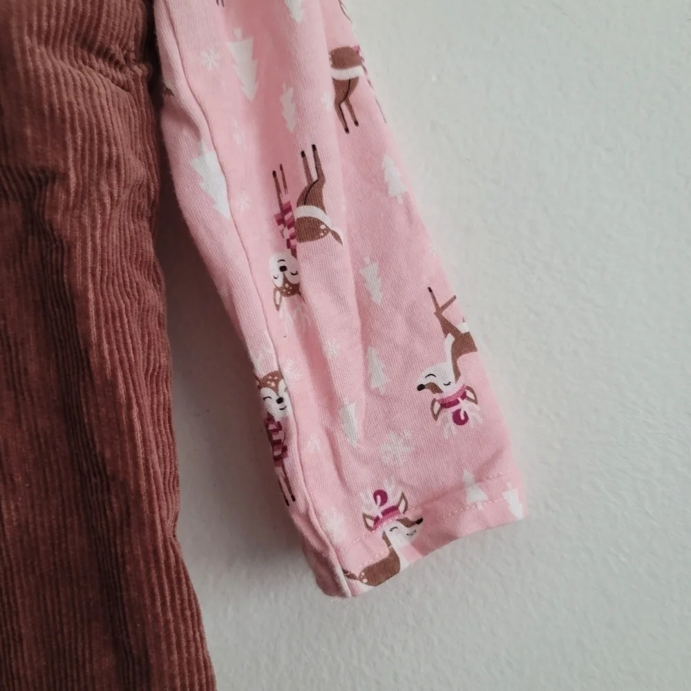 The Children's Place 5T Deer Pinafore Dress & Matching Long Sleeve‎ Shirt